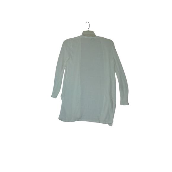 J Jill Womens Sweater S White Long Sleeve Open Front Cardigan Duster - Picture 8 of 8